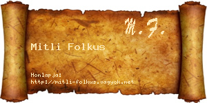Mitli Folkus névjegykártya